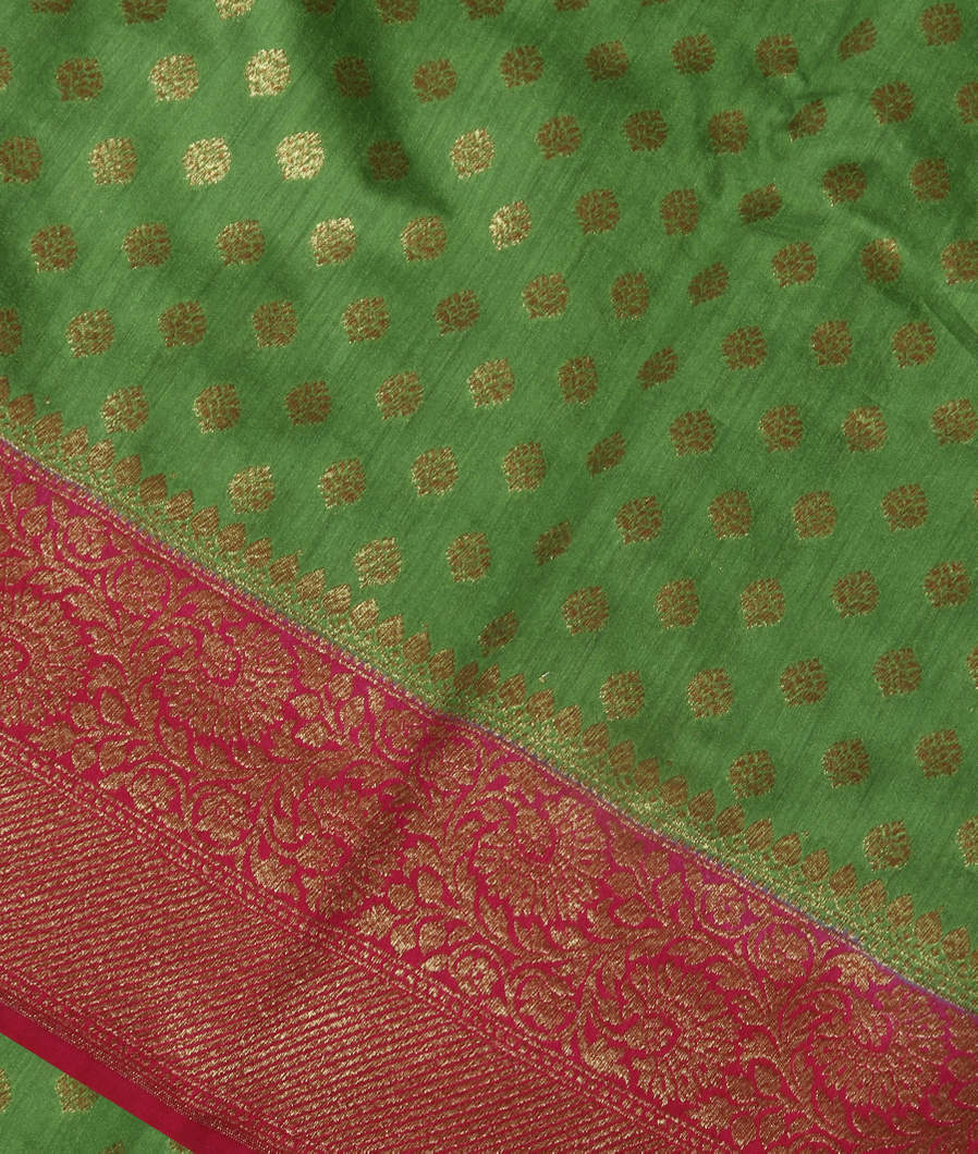Green Banaras Tussar Saree T366807-image