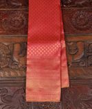 Orangish Pink Handwoven Kanjivaram Silk Saree T3511621