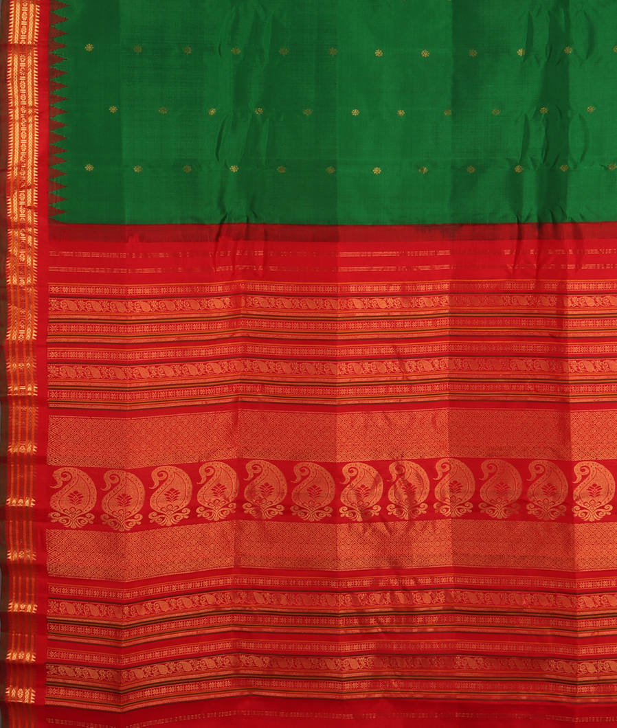 Green Gadwal Silk Saree T3570064