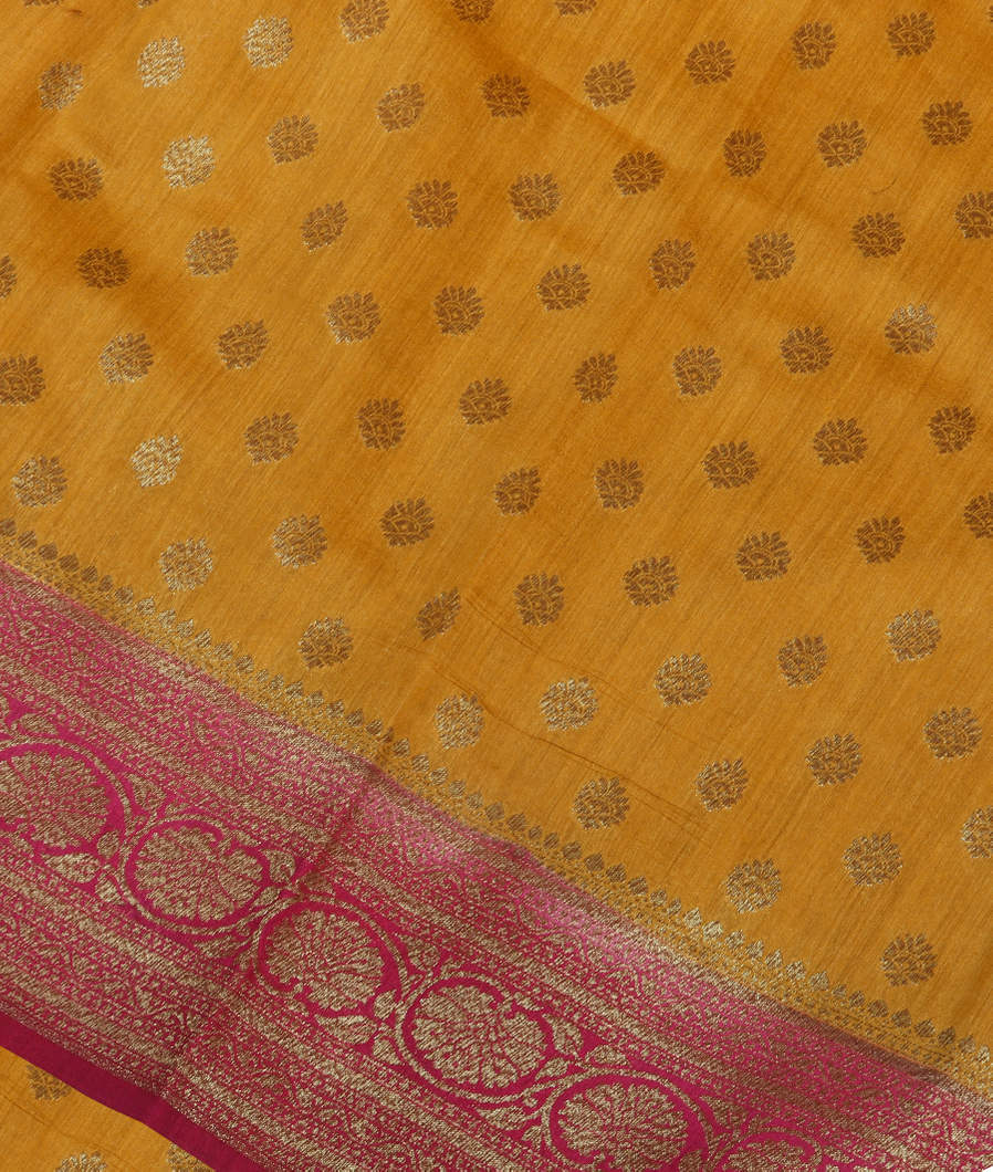 Yellow Banaras Tussar Saree T366804-image