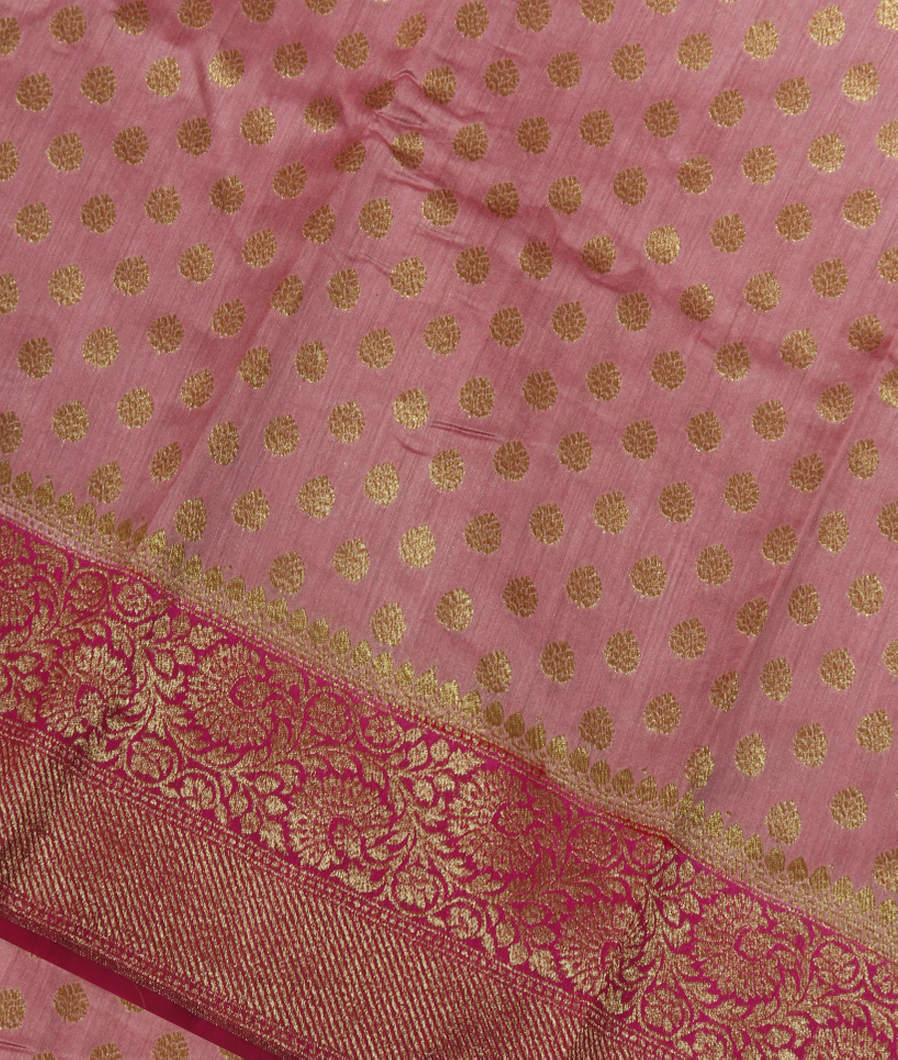 Pink Banaras Tussar Saree T366846-image