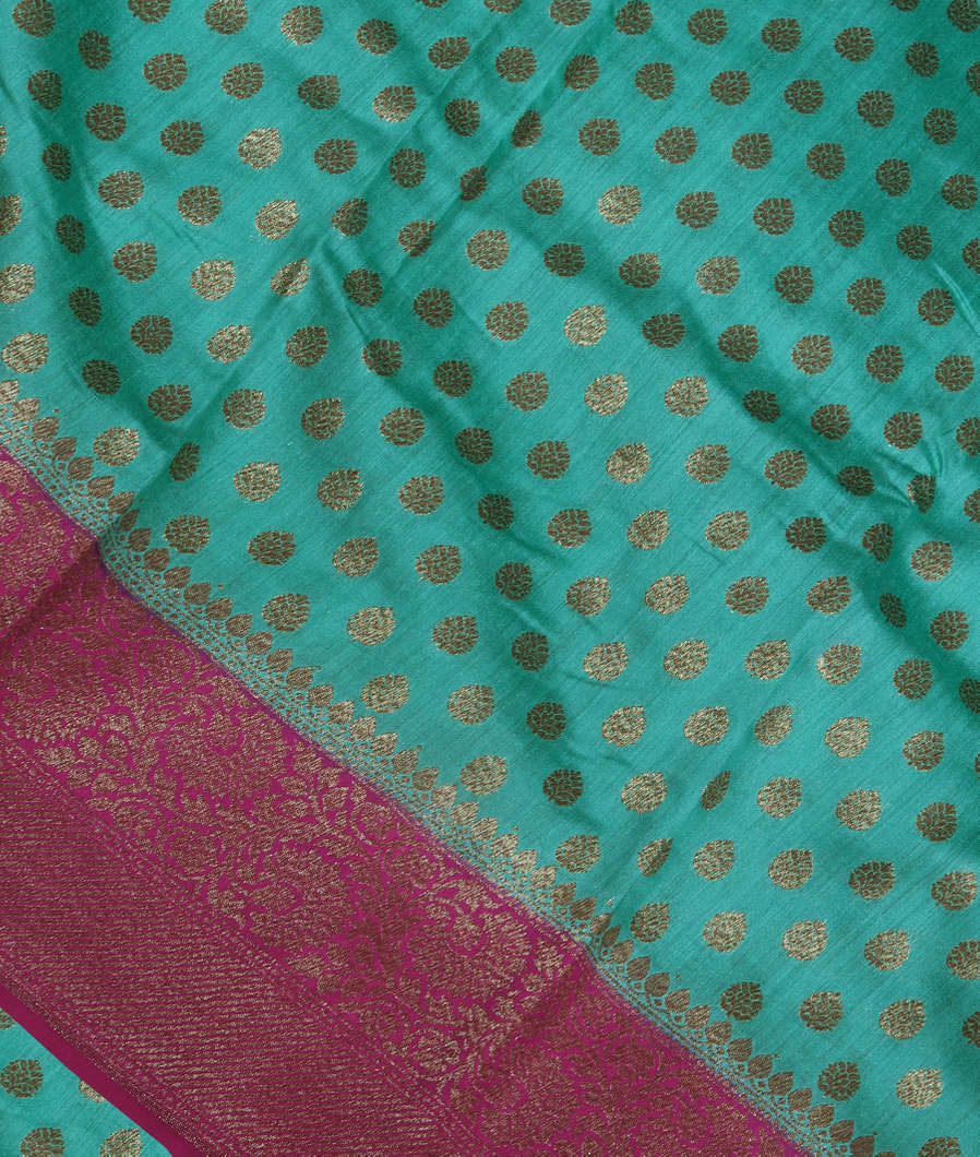 Green Banaras Tussar Saree T366845-image