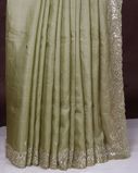 Green Tussar Embroidery Saree T3662642