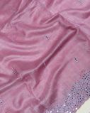 Pinkish Lavender Tussar Embroidery Saree T3662614