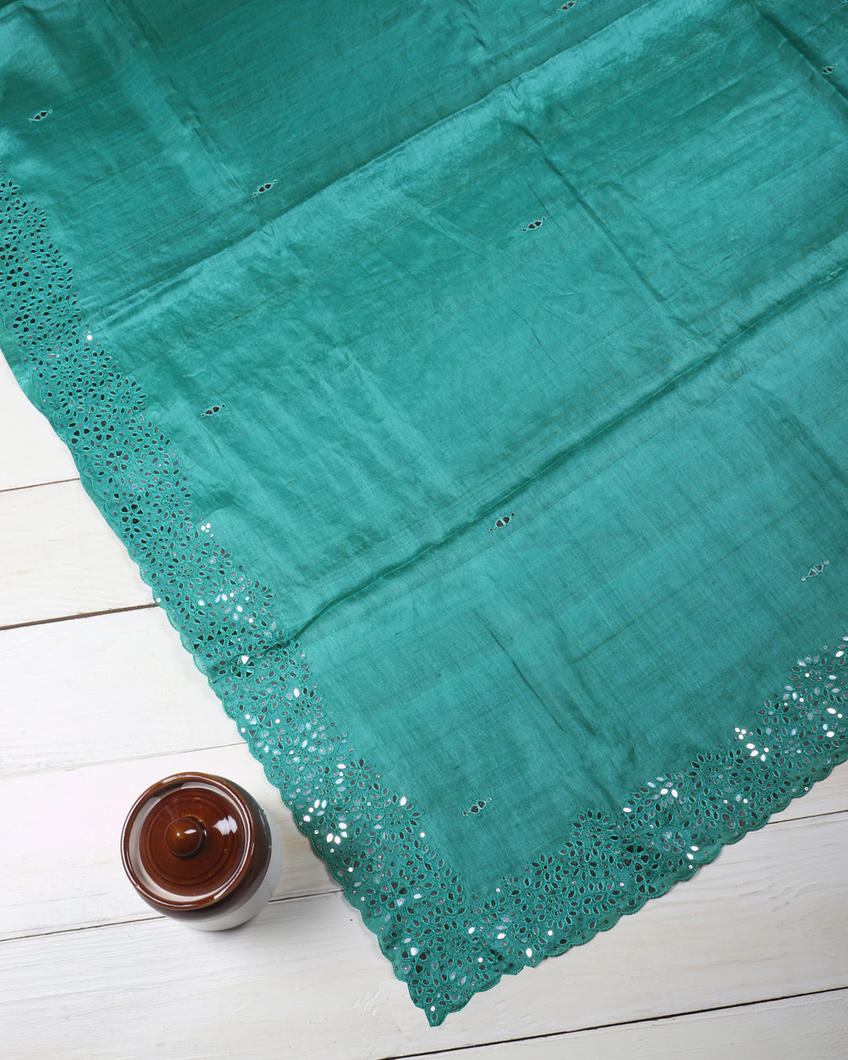 Blue Tussar Embroidery Saree T366267-image