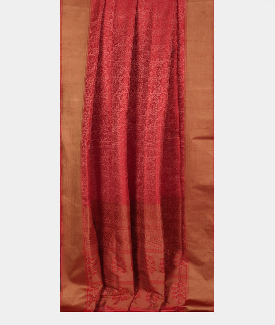 Orangish Pink Soft Silk Saree T3634752