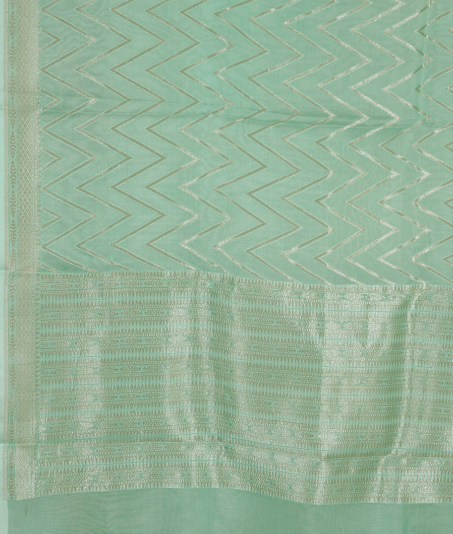 Green Banaras Organza Saree T3823094