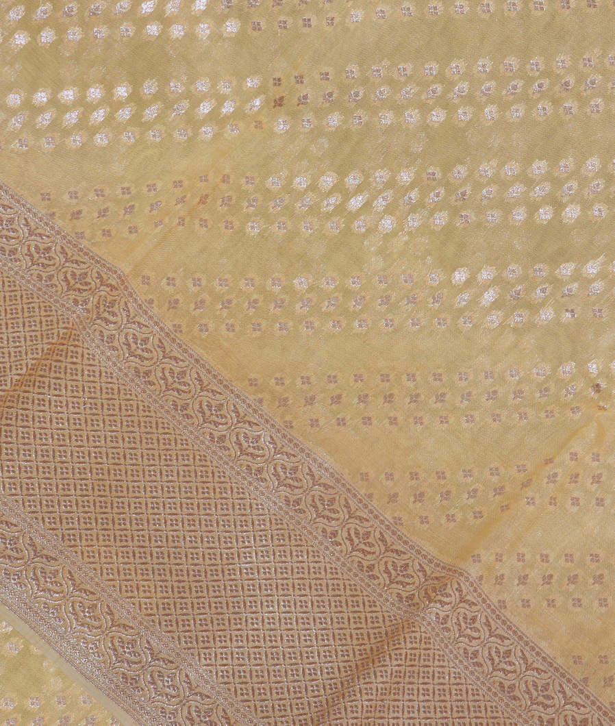 Yellow Banaras Organza Saree T367201-image