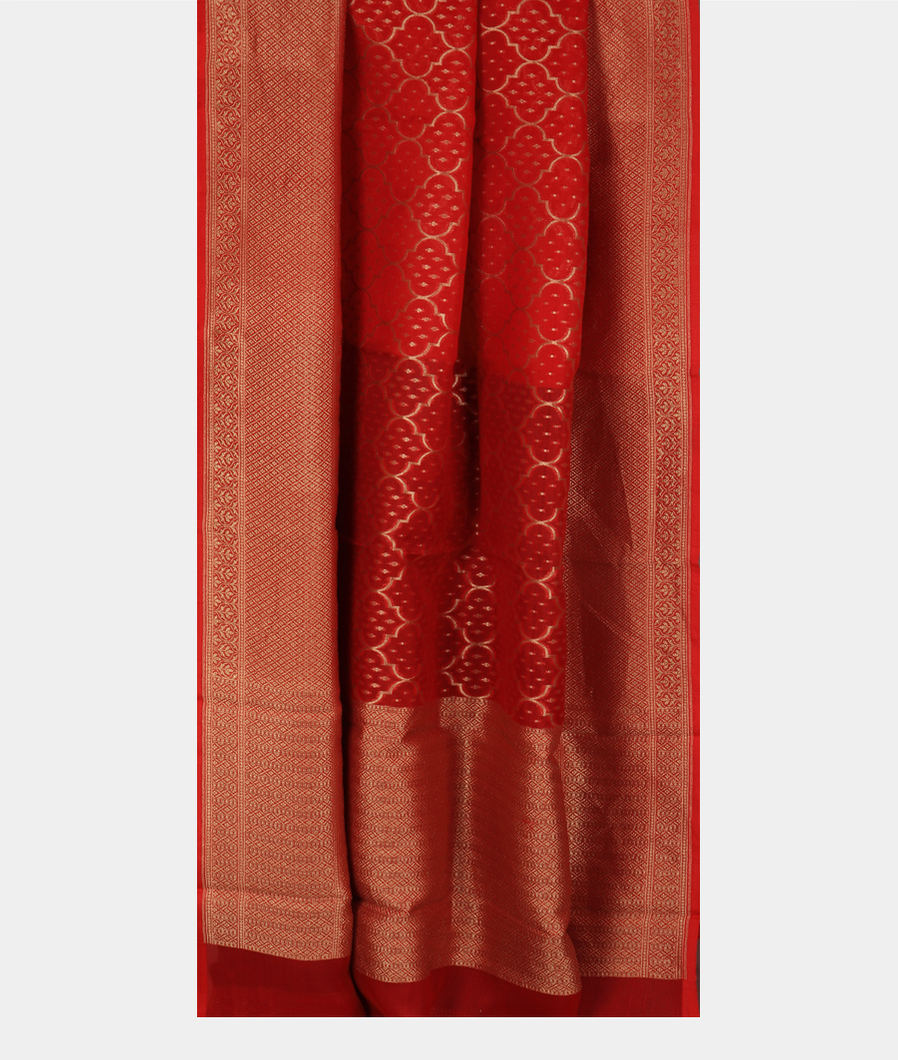 Red Banaras Organza Saree  T3671892