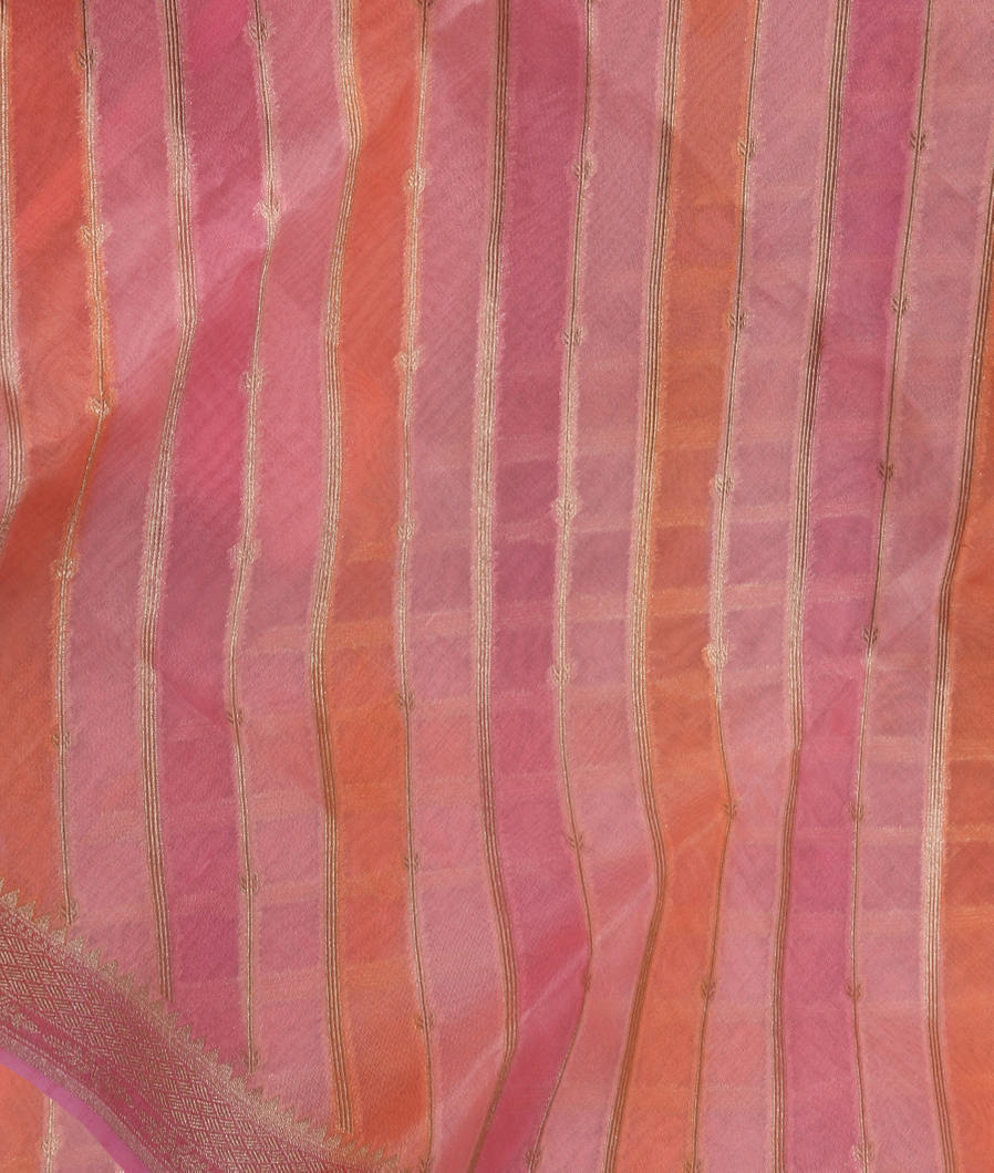 Multicolour Banaras Organza Saree T356135-image