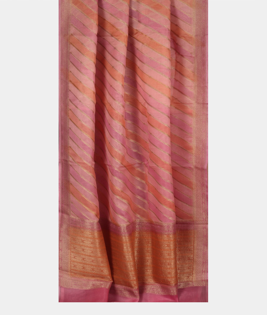 Multicolour Banaras Organza Saree T3561352