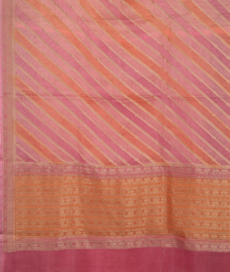 Multicolour Banaras Organza Saree T3561354