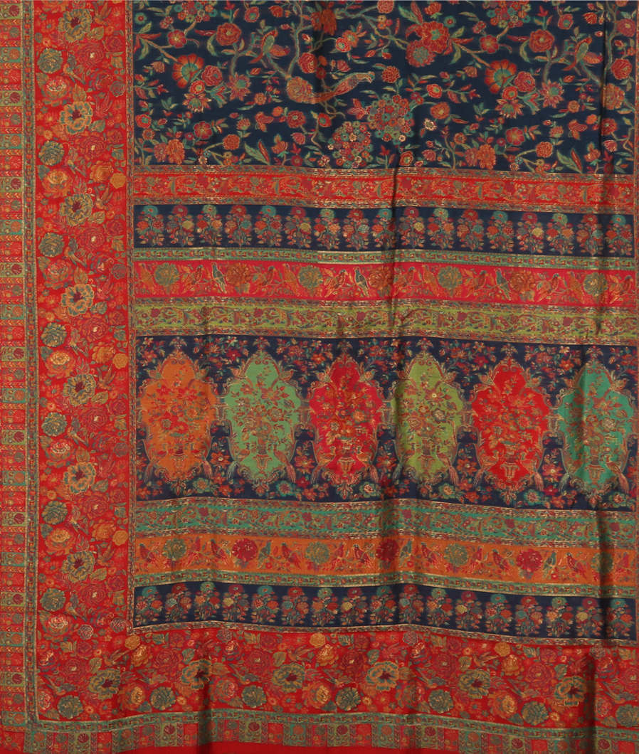 Blue Cashmere Kani Silk Saree T3442374