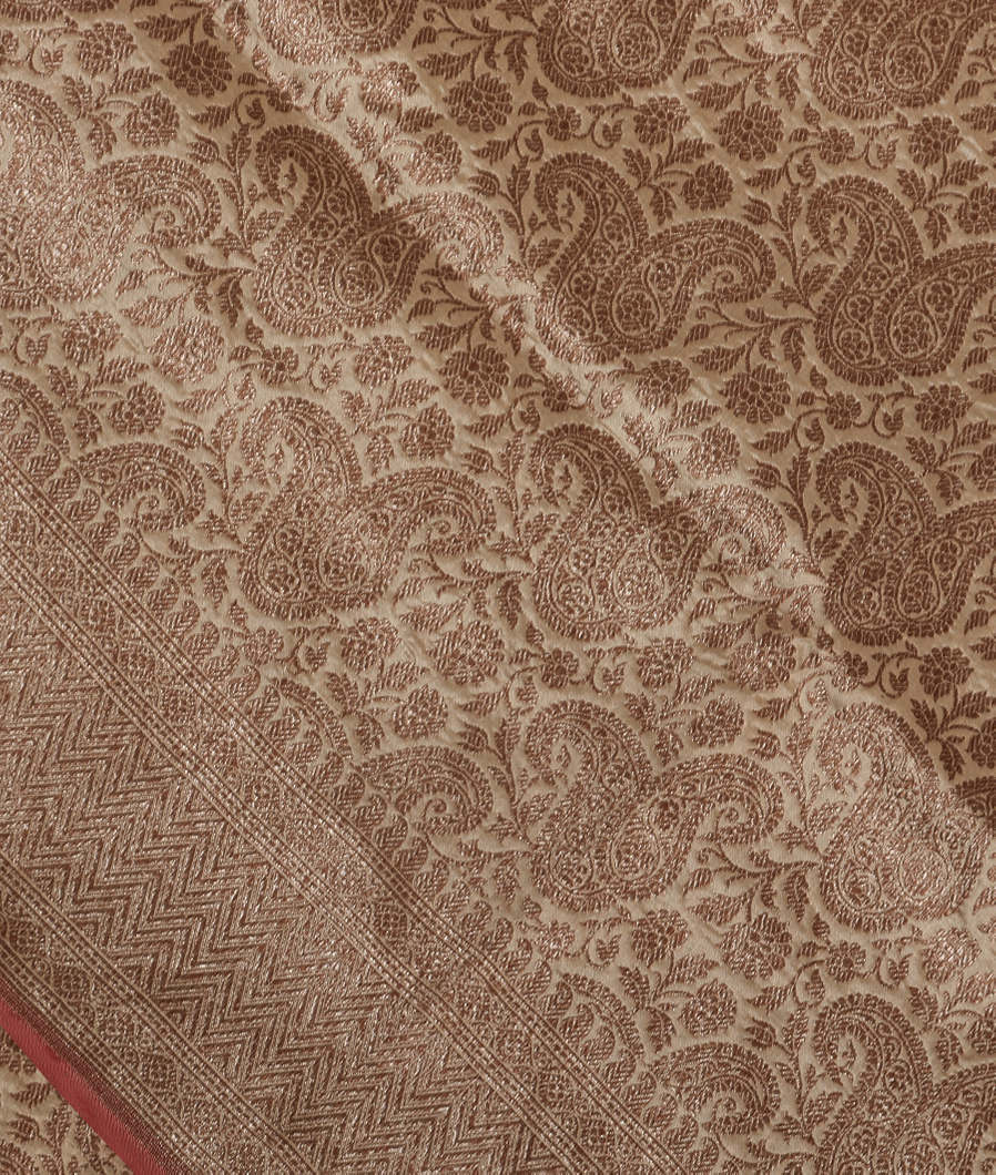 Beige Banaras Silk Saree T352748-image