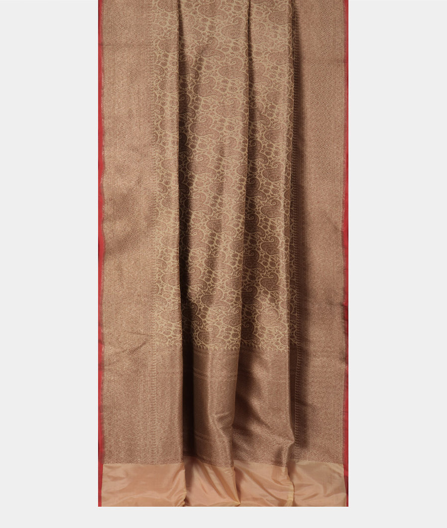 Beige Banaras Silk Saree T3527482