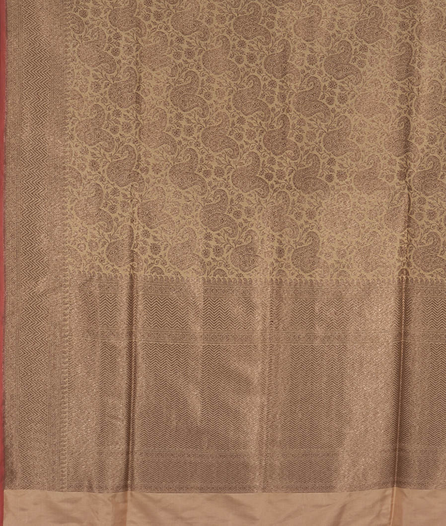 Beige Banaras Silk Saree T3527484
