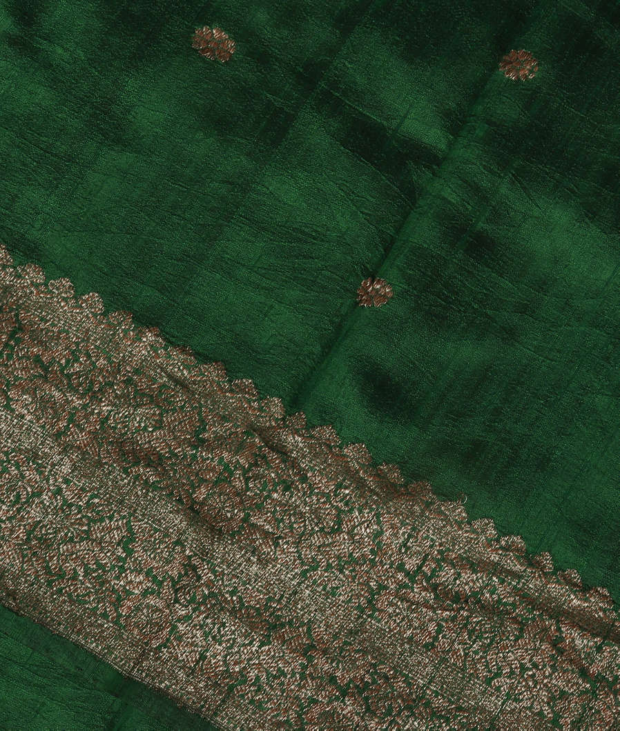 Green Banaras Tussar Saree T339302-image