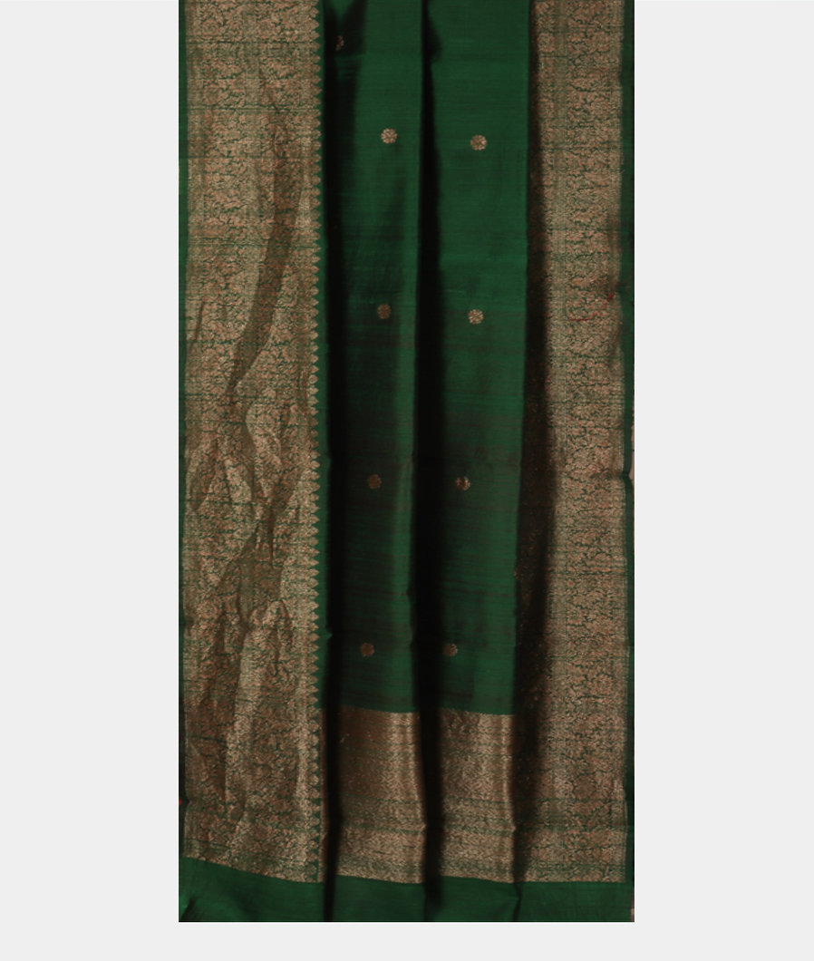 Green Banaras Tussar Saree T3393022