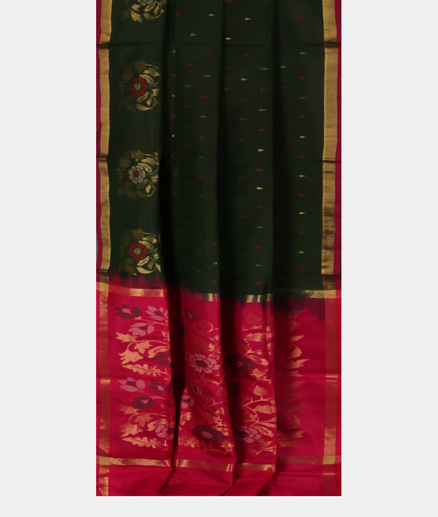 Dark Green Uppada Silk Saree T2460532