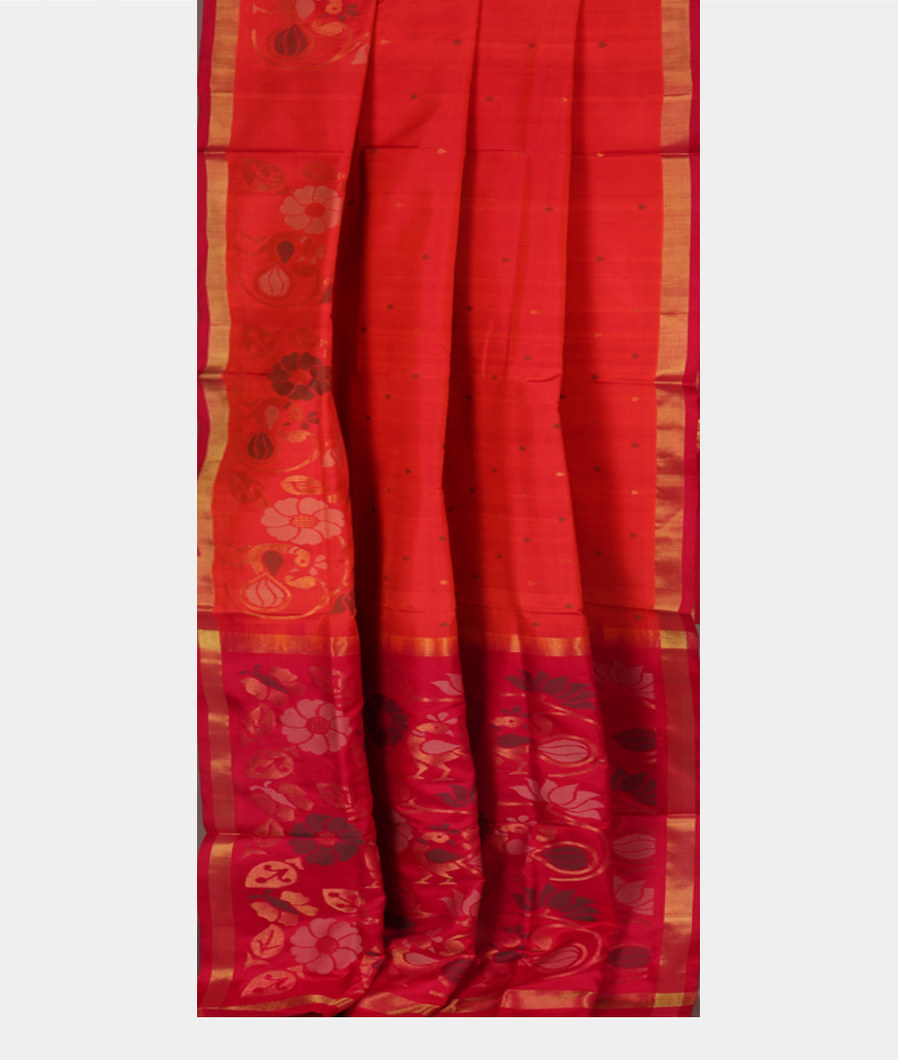 Pinkish Orange Uppada Silk Saree T3661312