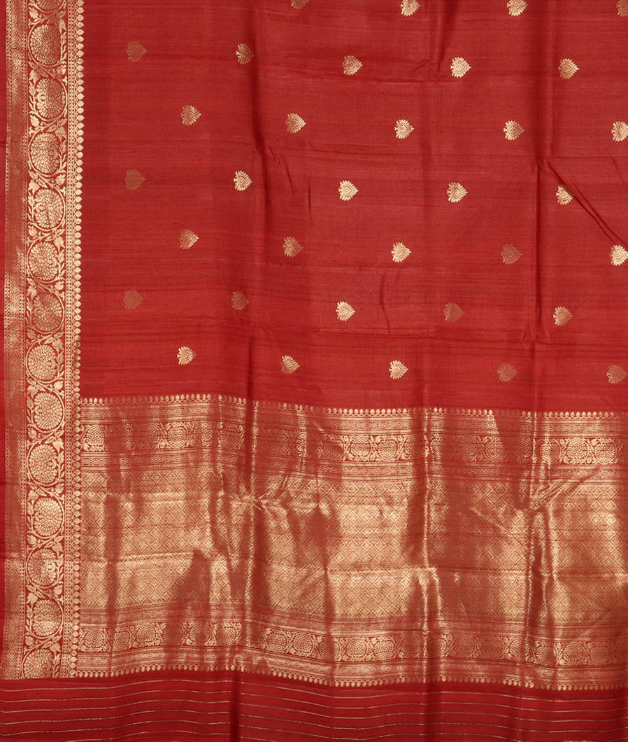 Red Banaras Tussar Georgette Saree T3638394