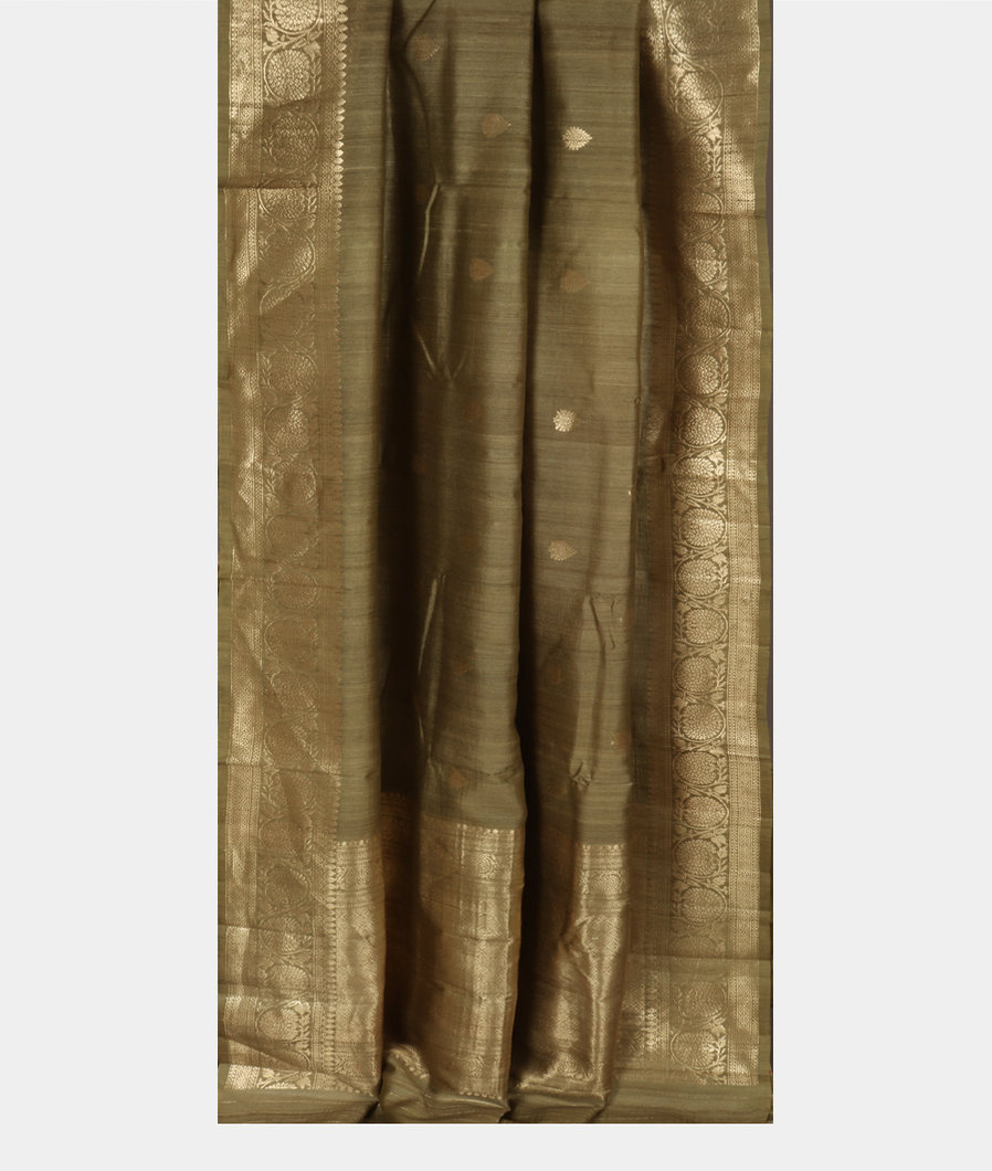 Green Banaras Tussar Georgette Saree T3638362