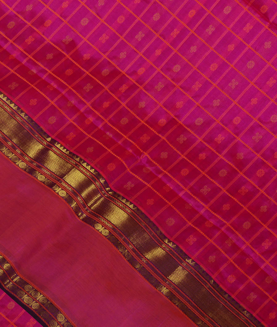 Purple Silk Cotton Saree T339716-image