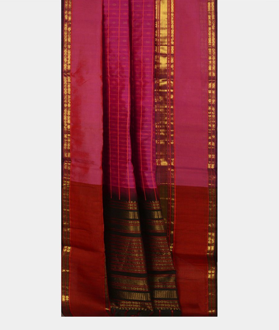 Purple Silk Cotton Saree T3397162