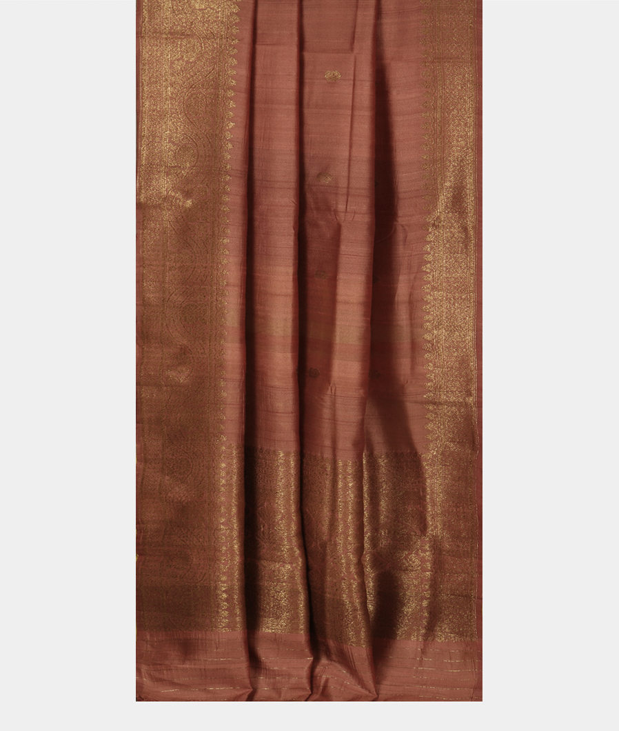 Brown Banaras Tussar Georgette Saree T3594312