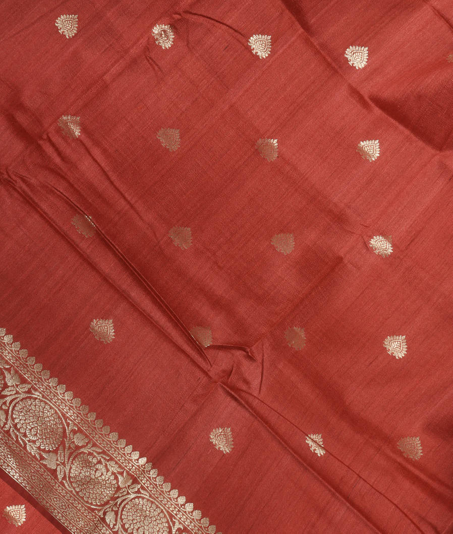 Rust Banaras Tussar Georgette Saree T359424-image