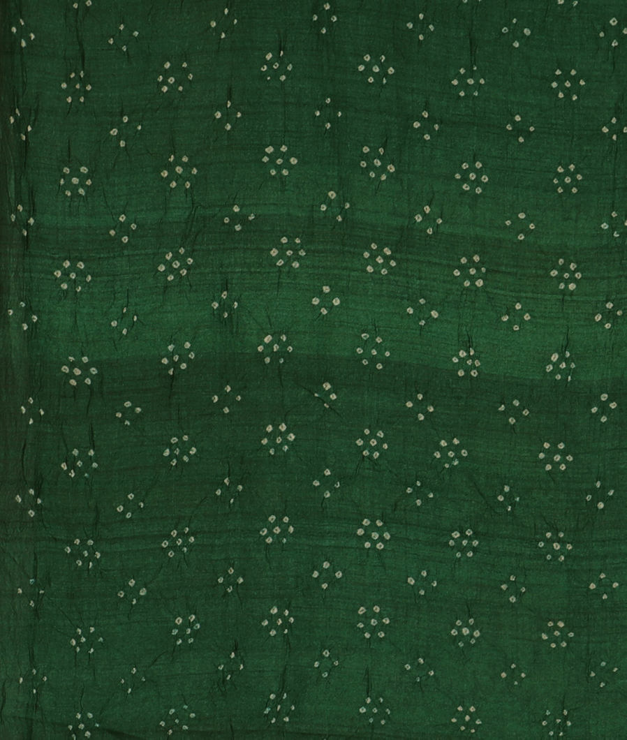 Green Bandhani Tussar Saree T3625803