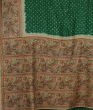 Green Bandhani Tussar Saree T3625804