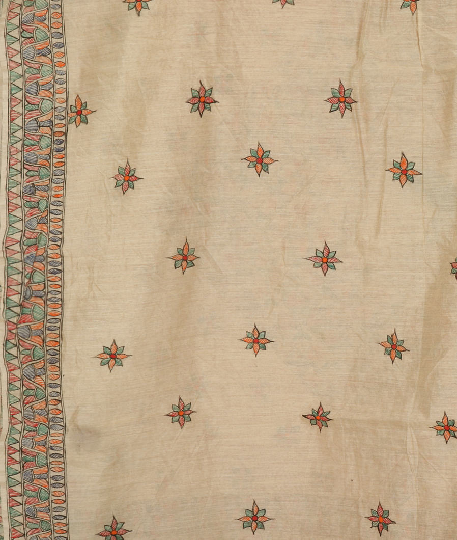 Orange Bandhani Tussar Saree T3111023