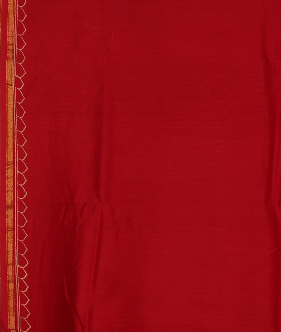Red Soft Printed Cotton Saree T3604223
