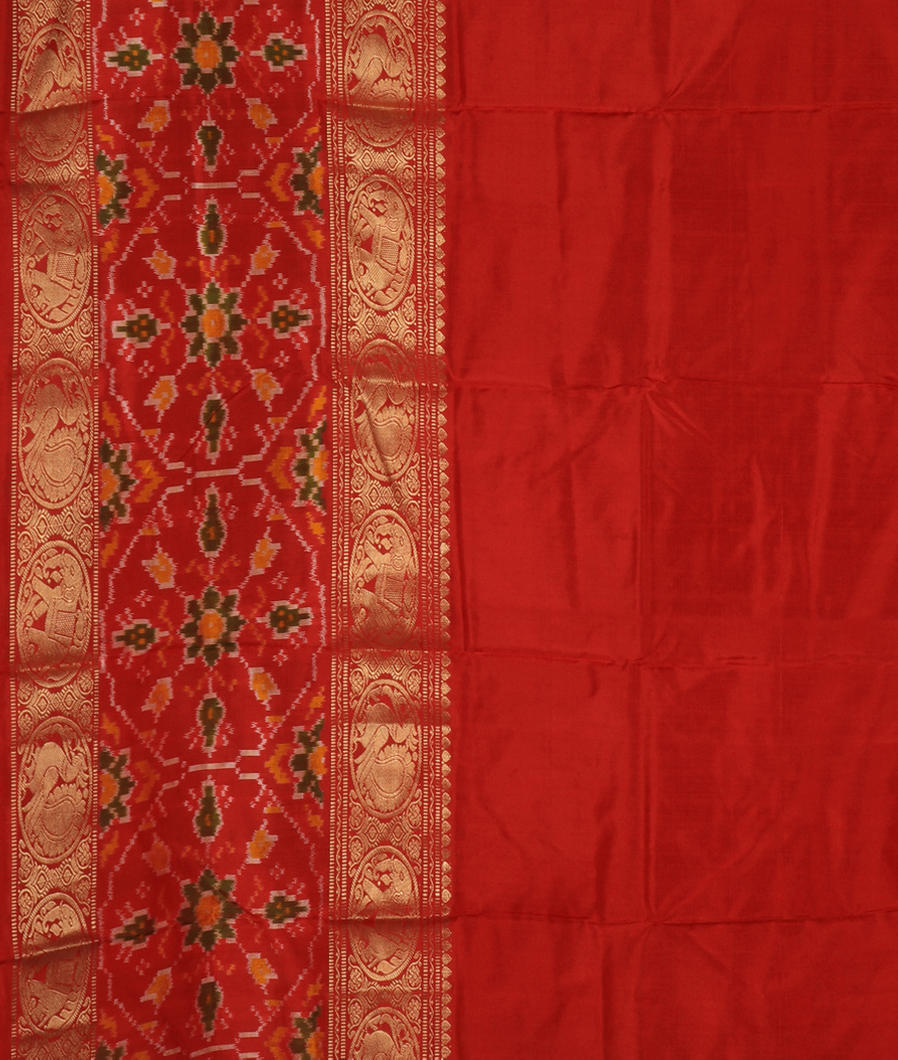 Green Ikat Silk Saree T3571993