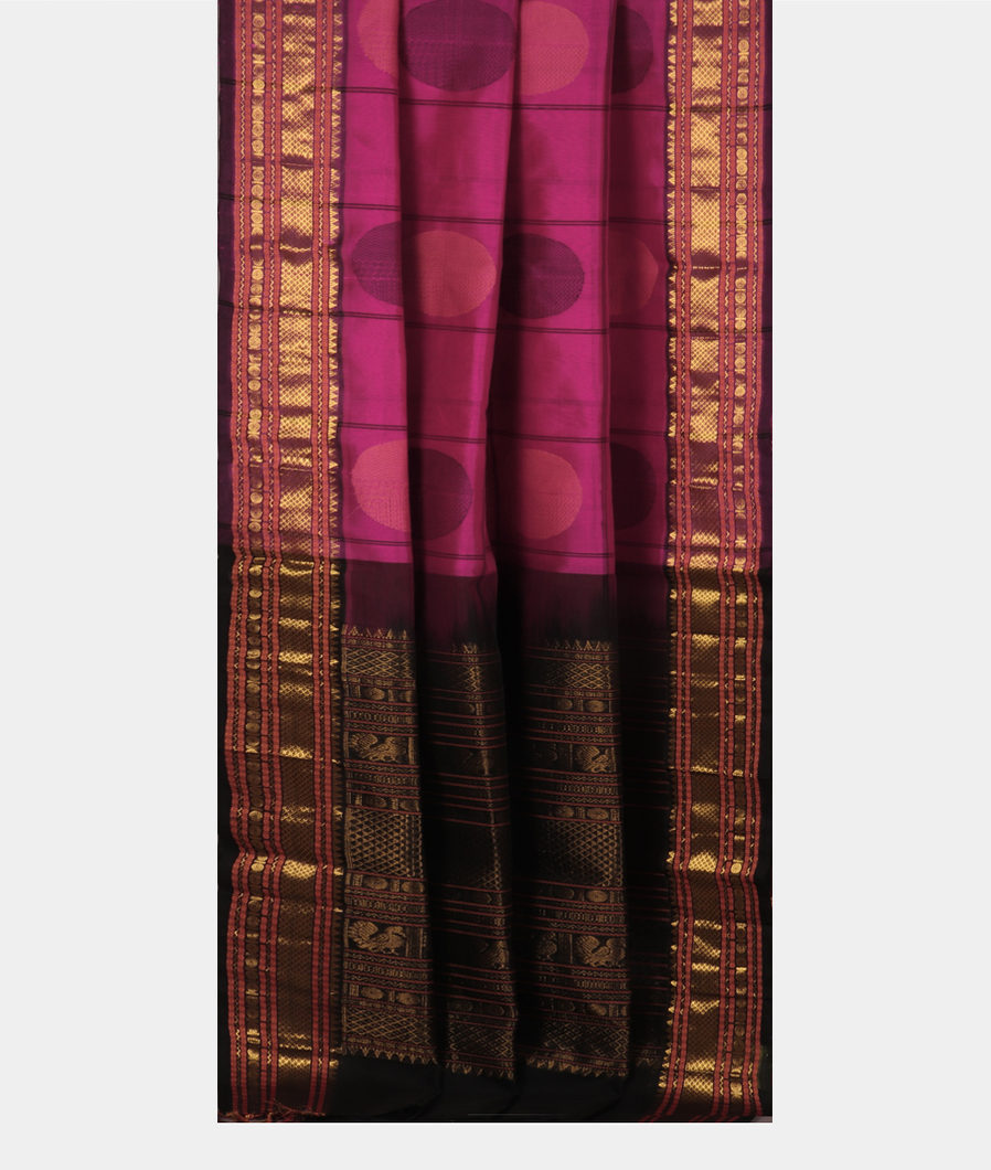 Purple Silk Cotton Saree T3216342