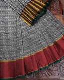 Black And Grey Handwoven Kanjivaram Silk Saree T3666154