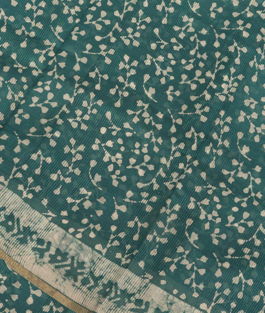 Teal Blue Kota Cotton Saree T363698-image