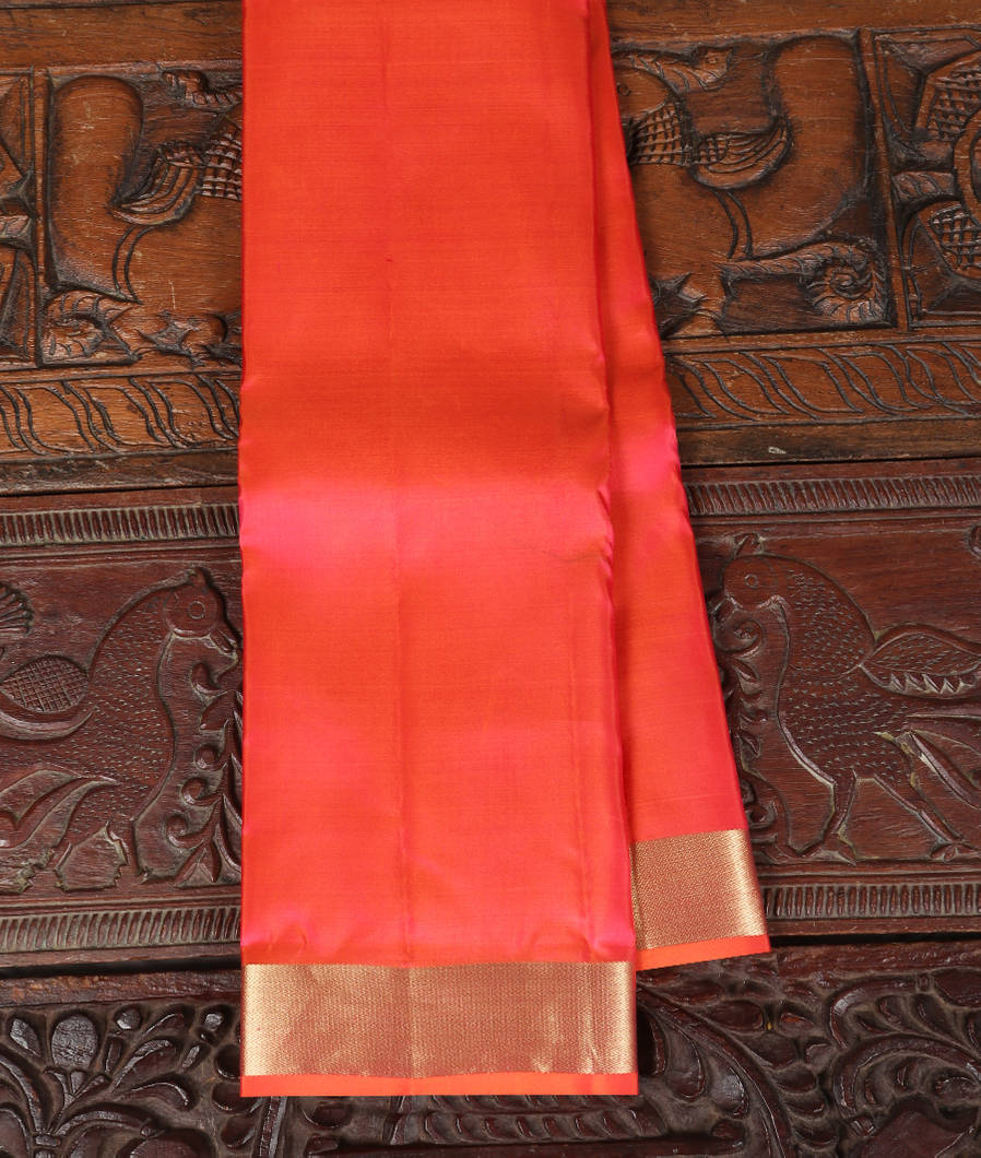 Orangish Pink Soft Silk Saree T349560-image