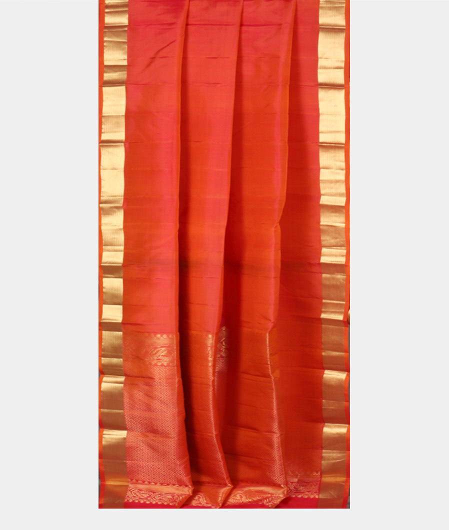 Orangish Pink Soft Silk Saree T3495602