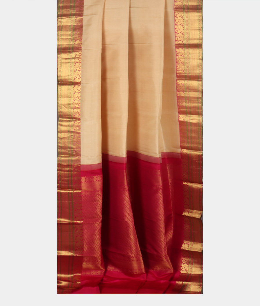 Cream Soft Silk Saree T3554832
