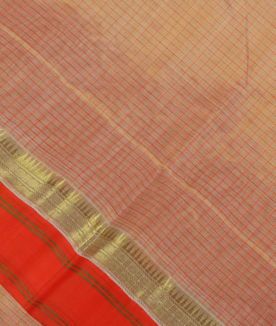 Beige Silk Cotton Saree T339665-image