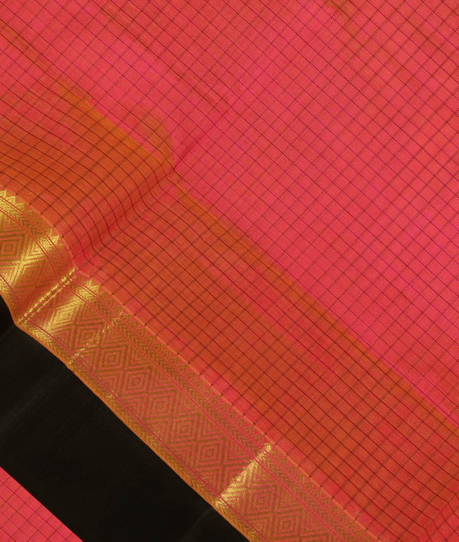 Pinkish Orange Silk Cotton Saree T339664-image