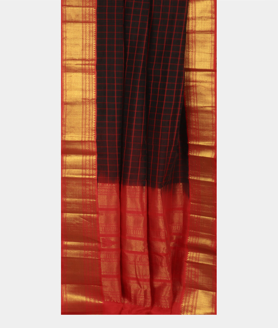 Black Silk Cotton Saree T3215872