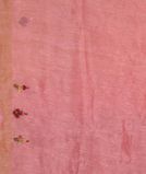 Light Peach Linen Embroidery Saree T3631243