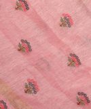 Pink Linen Embroidery Saree T3569751