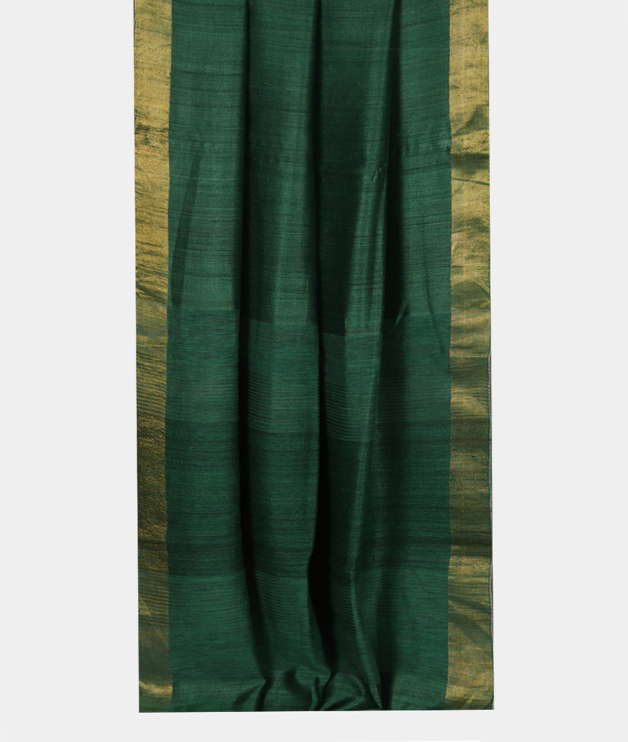 Green Woven Tussar Saree T3551152