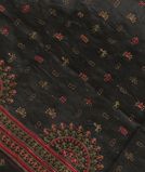 Black Tussar Embroidery Saree T3668531
