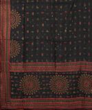 Black Tussar Embroidery Saree T3668534