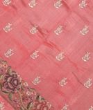 Pink Tussar Embroidery Saree T3666571